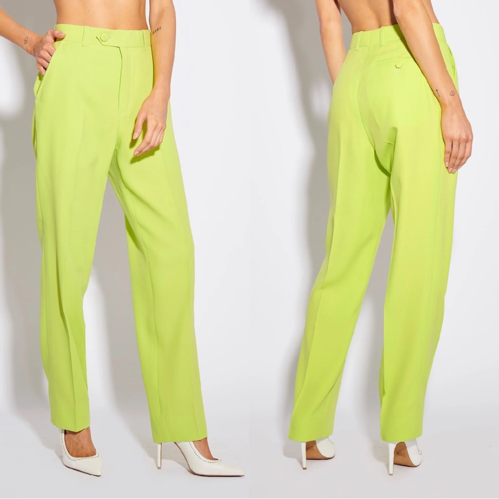 NWT EFFIE KATS Womens Man Pants - Lime Green SIZE:SMALL